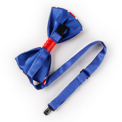 Silk Flag Printed Bow Banquet Party Men's Collar Accessories