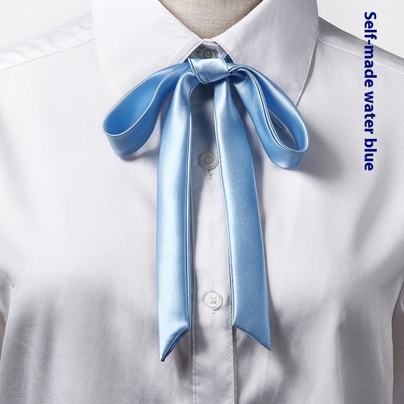 Long Small Silk Ribbon Tie-strap All-matching