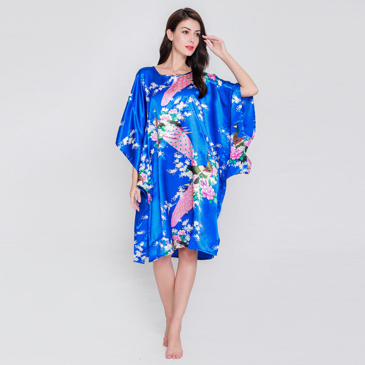 Thin Faux Silk Nightgown Spring Summer And Autumn