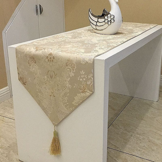 Silver Silk Jacquard A Simple Table Flag