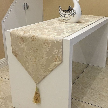 Silver Silk Jacquard A Simple Table Flag
