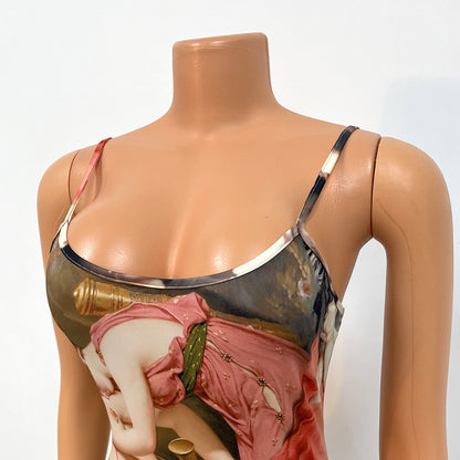 Printed Milk Silk Suspender Jumpsuit