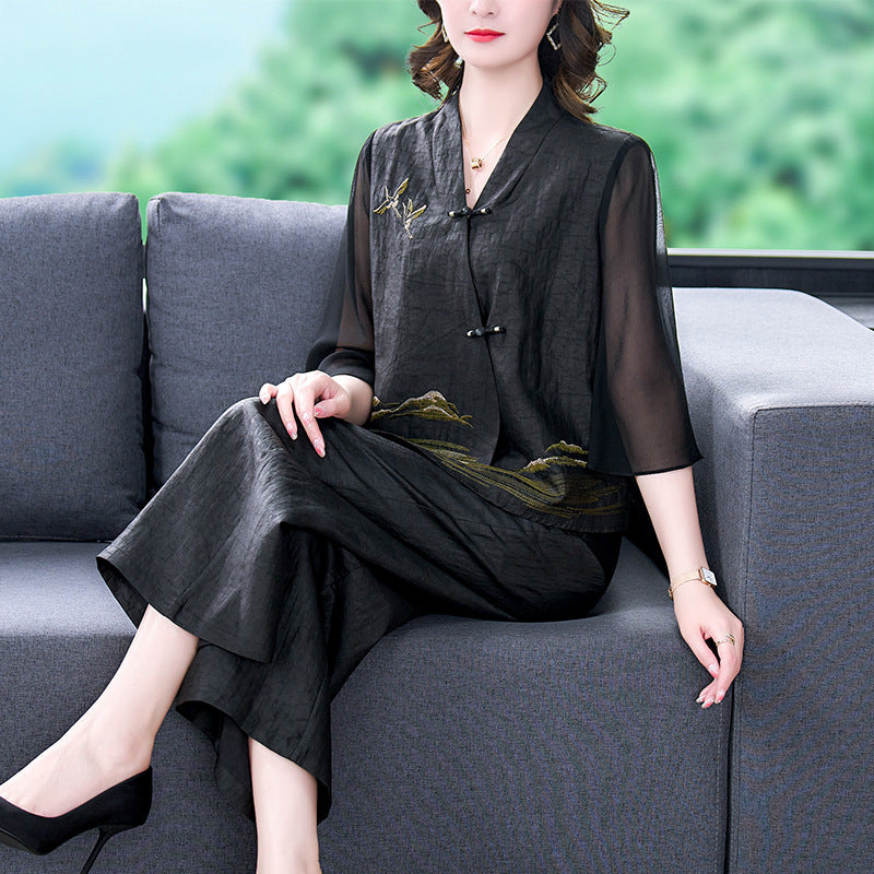 EmberMuse Embroidered Flow Set