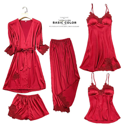 Women's Imitated Silk Pajamas Suit