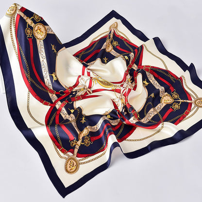 Silk Women's Square Scarf Exquisite Design Pattern Printing