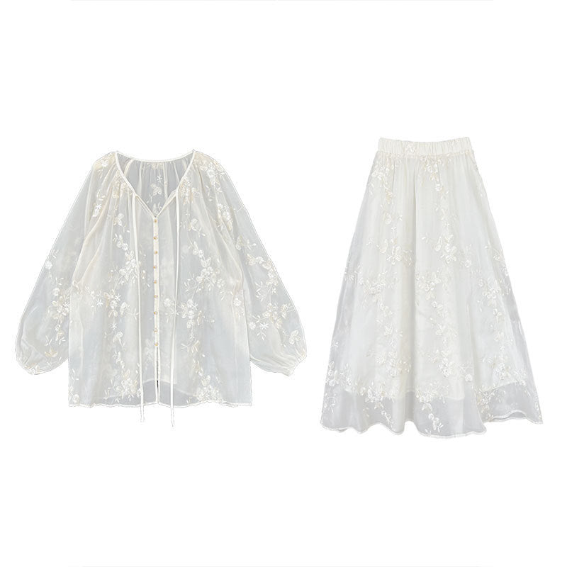 Jade Whisper Embroidered Set