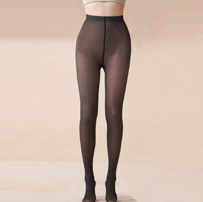 Black Silk Skin Penetrating Integrated Pants With Plush Insulation Pants