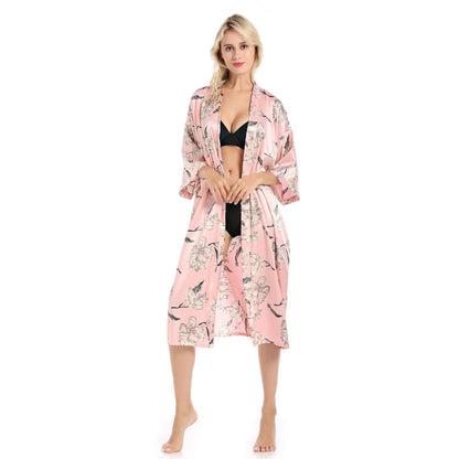 Pajamas Silk Comfortable Soft Satin Fabric At Home