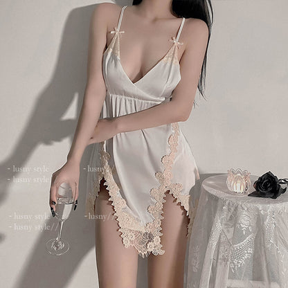 Ladies' Homewear Lace Sling Ice Silk Nightdress