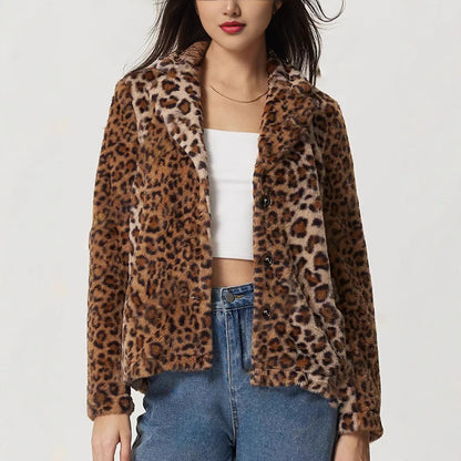 FierceElegance Buckle Leopard Coat