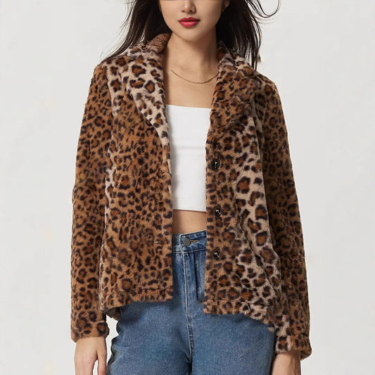 FierceElegance Buckle Leopard Coat