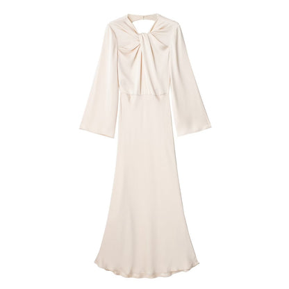 Spring Design Niche Silk Satin Texture Dress