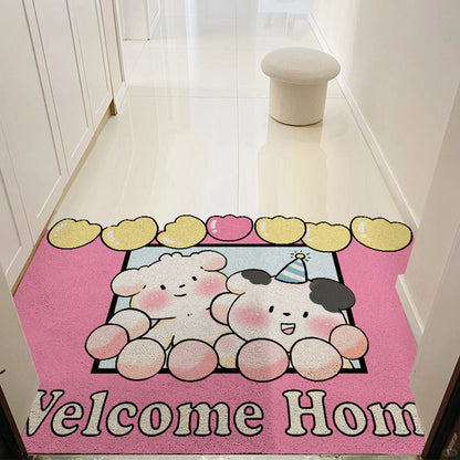 Striped Silk Ring Entrance Door Mat
