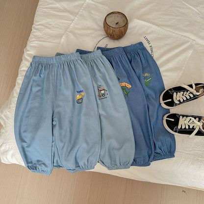 Cartoon Sports Pants Ice Silk Anti-mosquito Thin