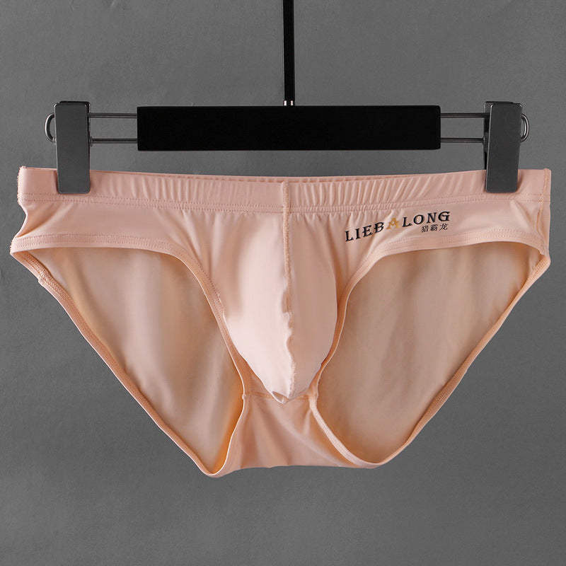 Men's Low Waist Ice Silk Sexy Trend Briefs
