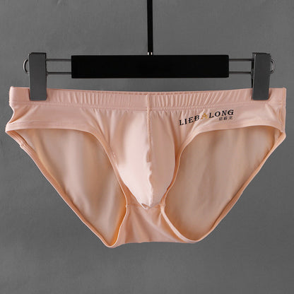 Men's Low Waist Ice Silk Sexy Trend Briefs