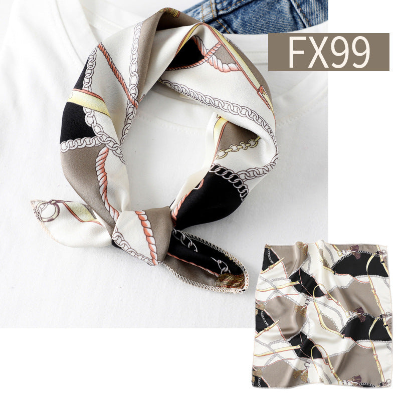 Small Square Scarf Women's Silk Scarf Decorative Scarf