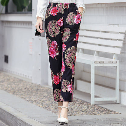 Large Size Cotton Silk Pants Thin Section