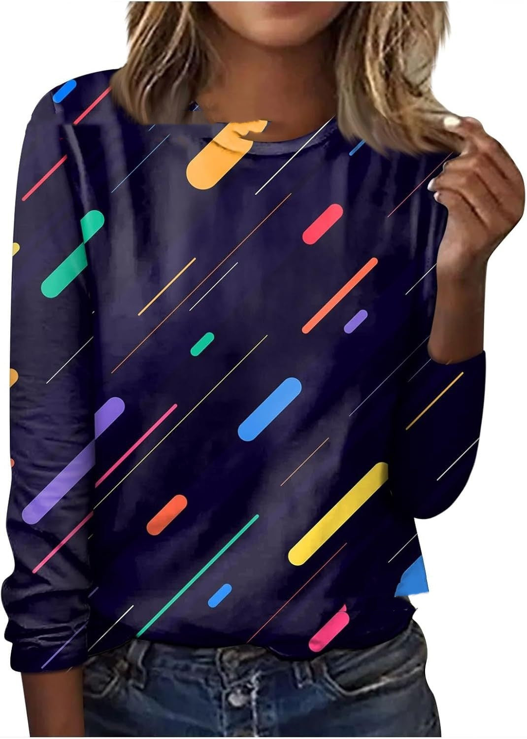 GeoBloom™ Long Sleeve Printed Top