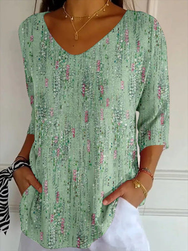 Eurora Bloom V-Neck Top