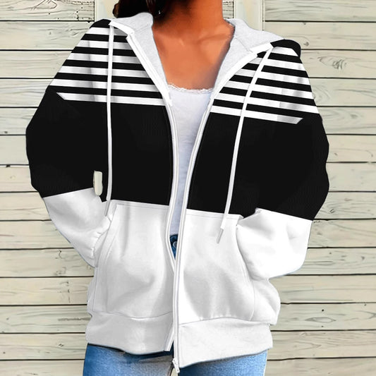 StripeFlick Zip Hoodie