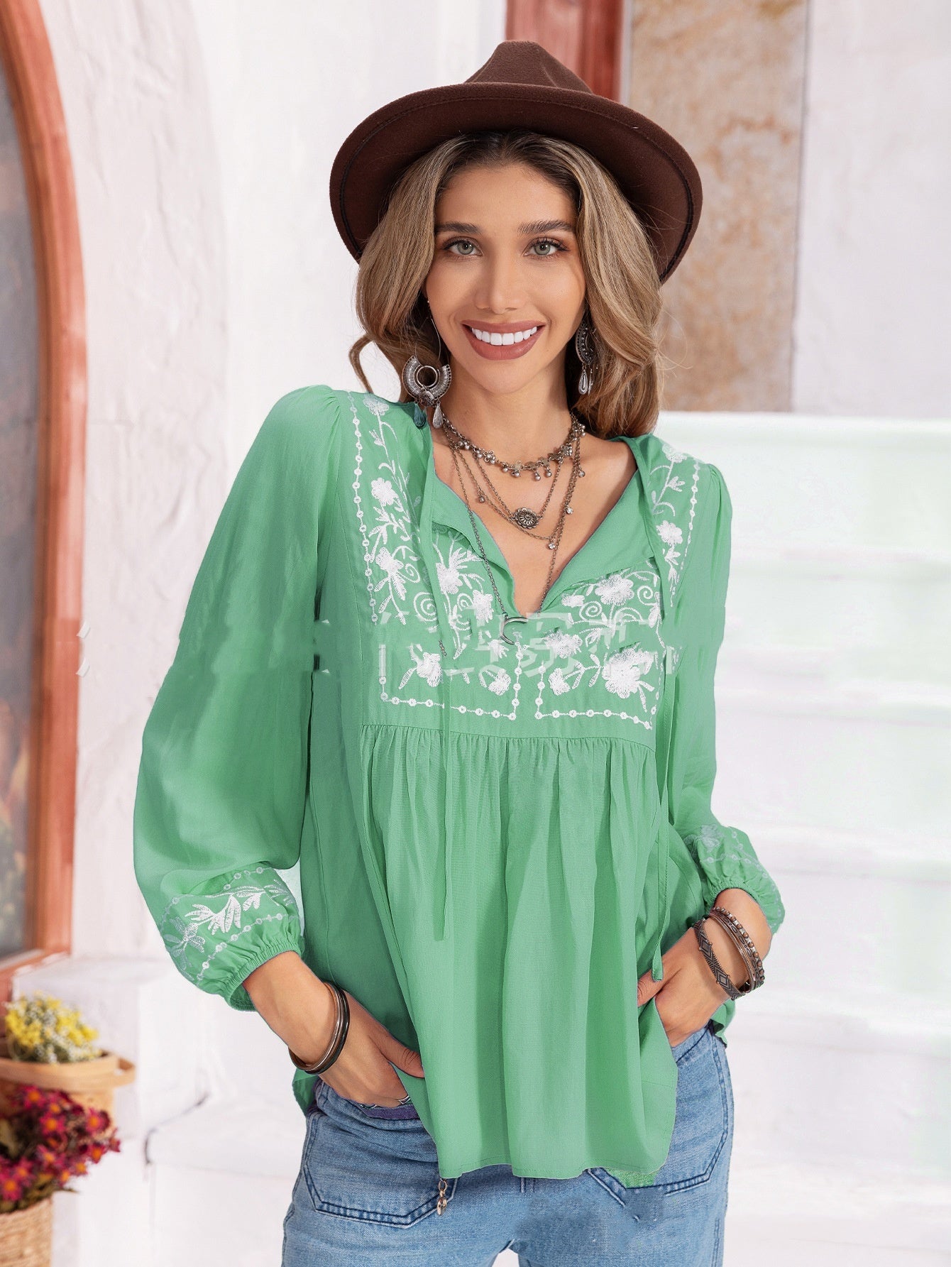 Selvara EmbroGlow Blouse