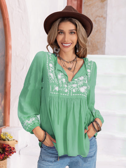 Selvara EmbroGlow Blouse