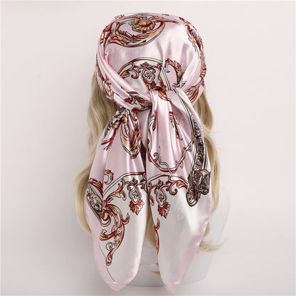 Real Shot Silk Factory Wholesale Artificial Silk Satin Square 90x90cm Scarf