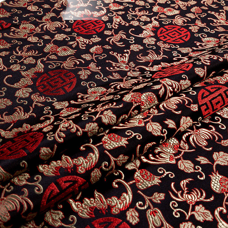 Silk Pomegranate Silk Fabric Mahogany