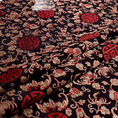 Silk Pomegranate Silk Fabric Mahogany