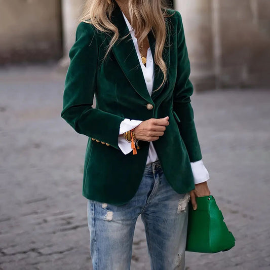 Veloura Gold Velvet Blazer
