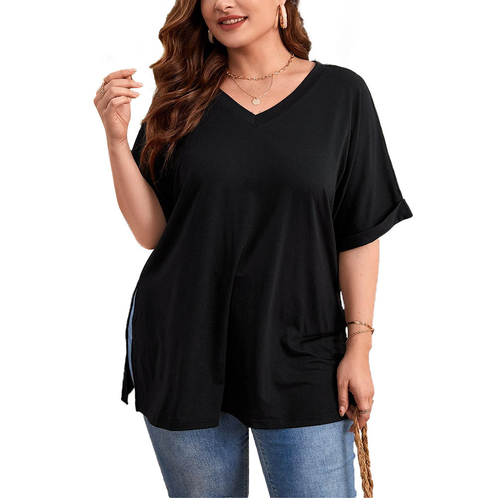 Solara Slit V-Neck Tee