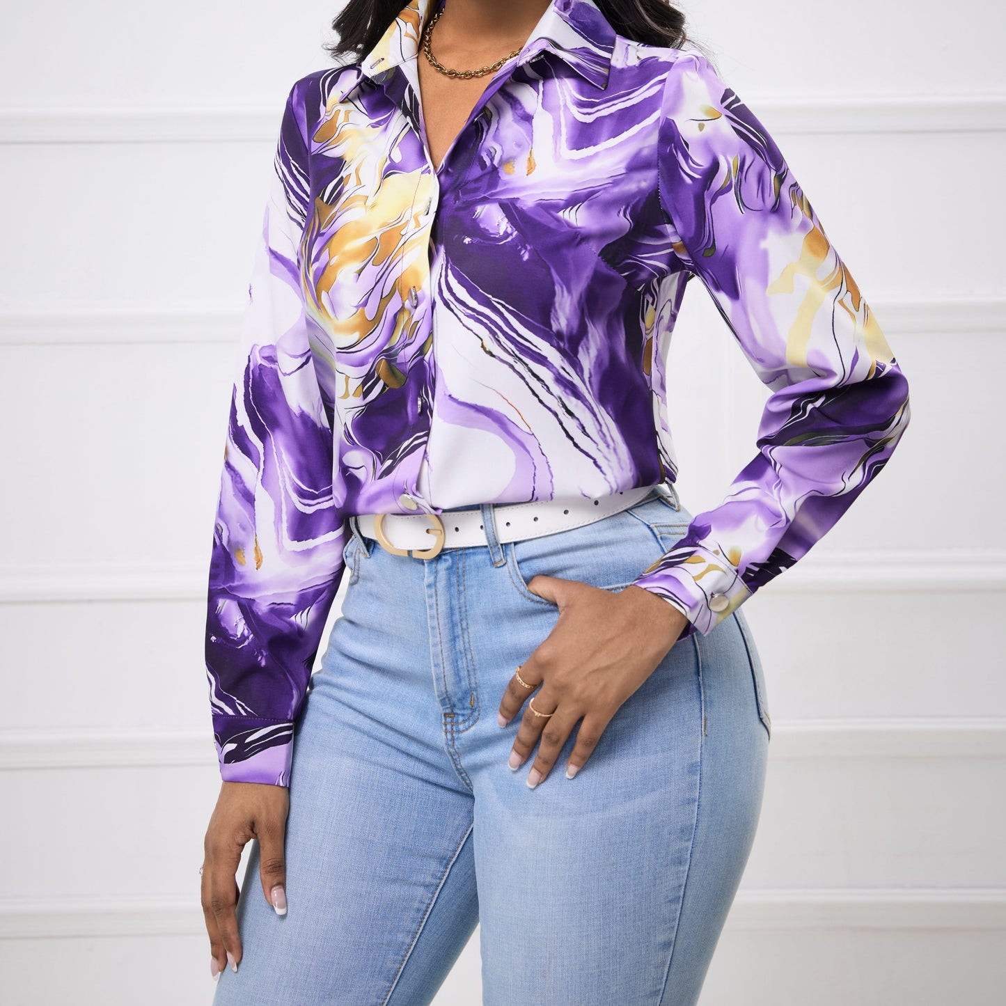 PrintVerve Collared Blouse