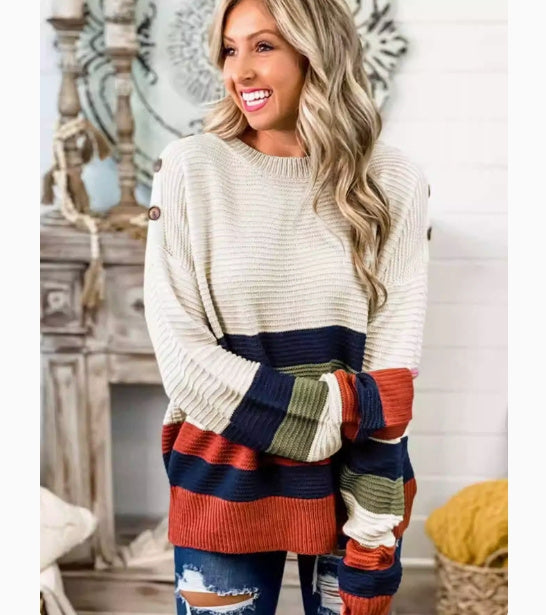 ChicLayer Contrast Knit Sweater