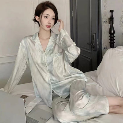 Women's High-end Ice Silk Pajama Set