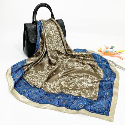Spring And Autumn New 90cm Silk Scarf Silk Square