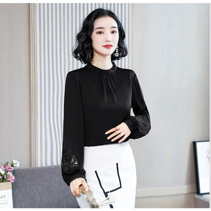Fashionable Western-style Slim Fit And Thin  Silk Embroidered Top