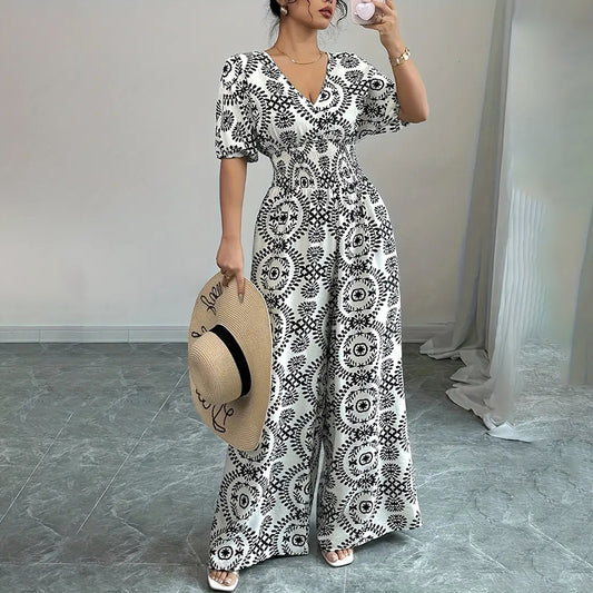 Vellára™ Smocked Elegance Jumpsuit
