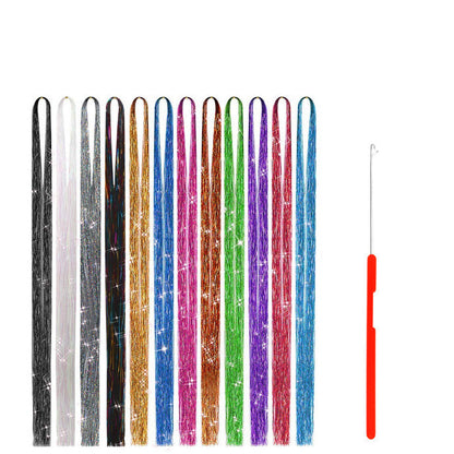 Shiny Rainbow Color Laser Silk Ethnic Hair Rope