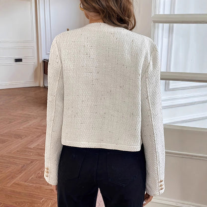 IvoryGrace Slim Wool Elegance Coat