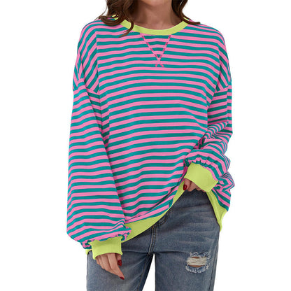 Vivid Stripes Relaxed Sweatshirt