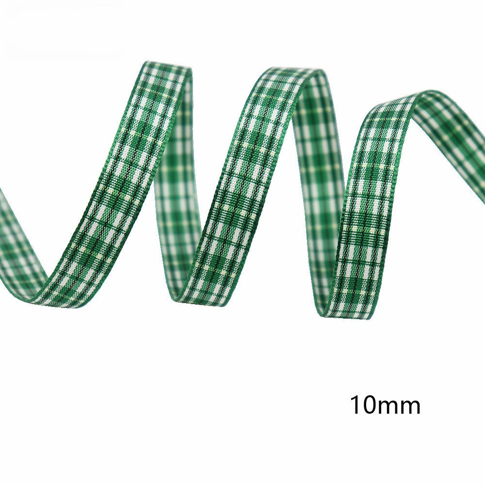 10mm Knitted Plaid Silk Ribbon Webbing