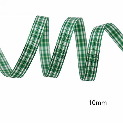 10mm Knitted Plaid Silk Ribbon Webbing