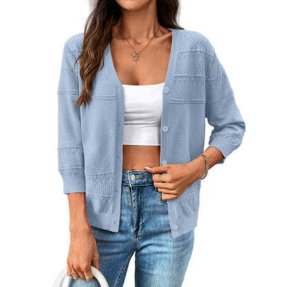 AirÉlan Hollow-Knit Cape Cardigan