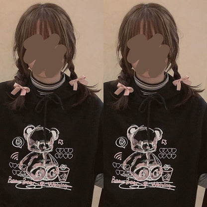 Female Sweet Cool Japanese Cute Graffiti Plush Sweater