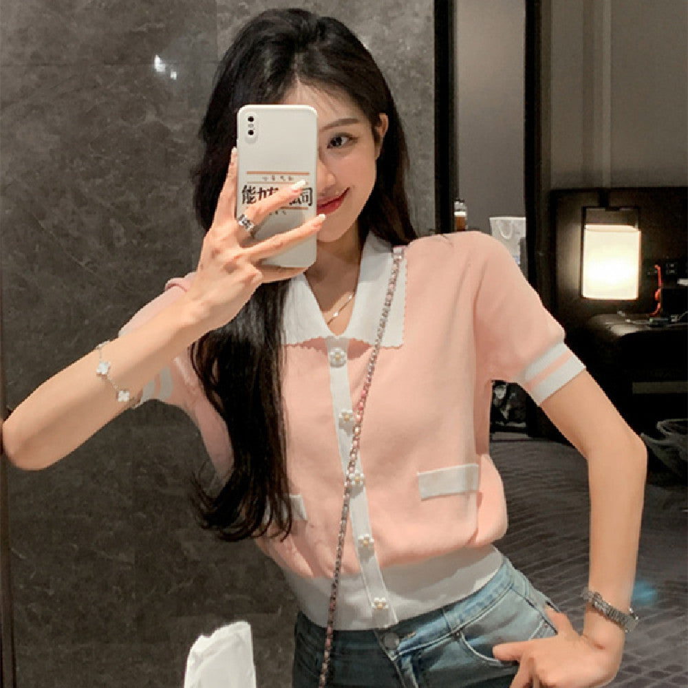 Ice Silk Knitted Short Sleeves