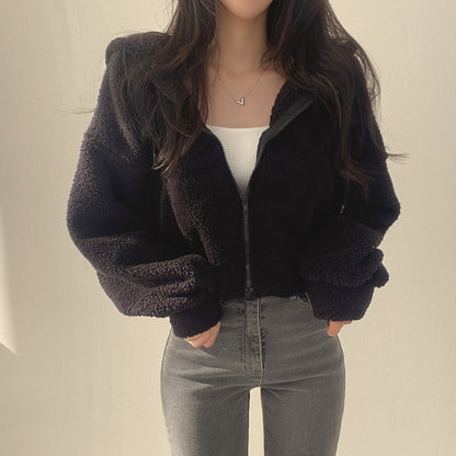 FrostLuxe Furry Hooded Coat