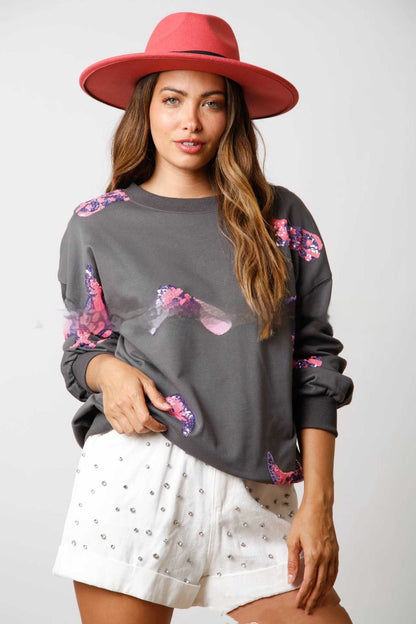 HeartGlow Sequined Sweater