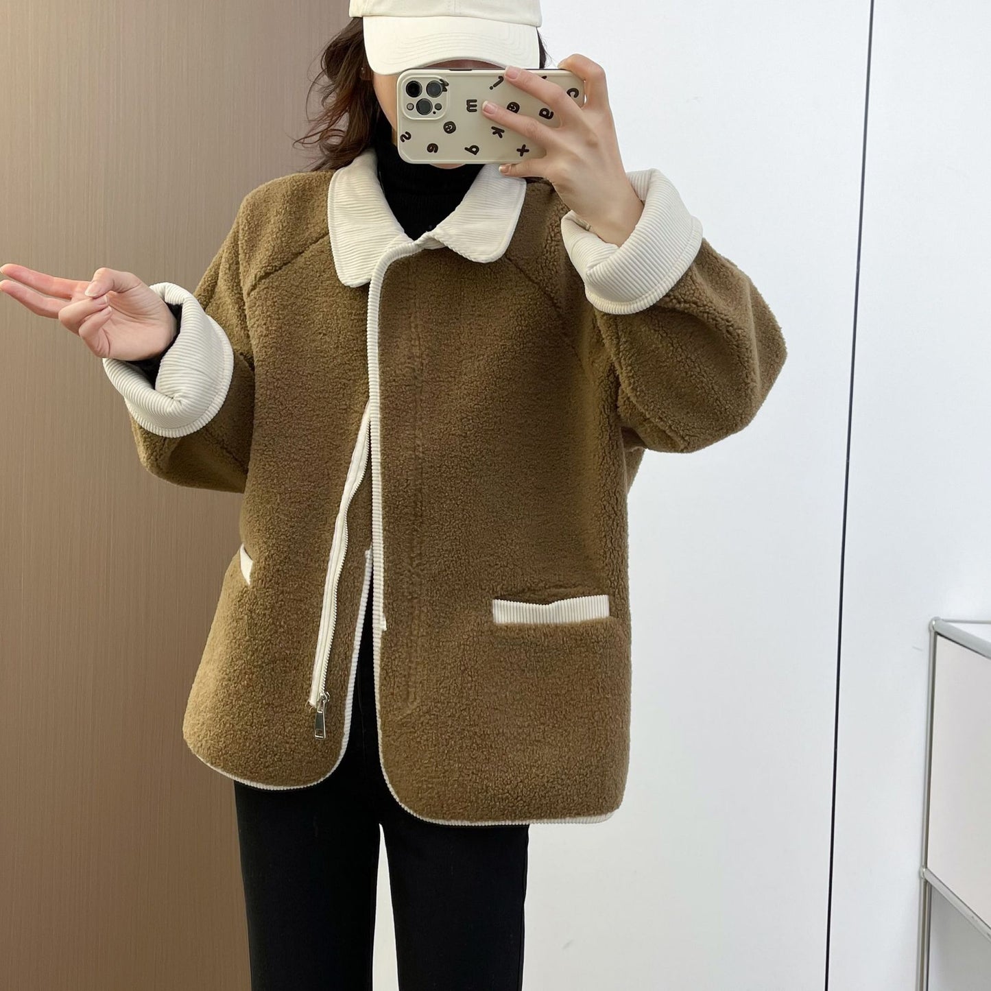 LuxeBlend Contrast Wool Coat