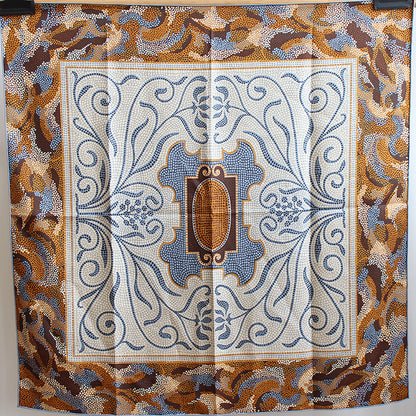 Sunscreen Twill Silk Chinese Square Scarf Hand-rolled